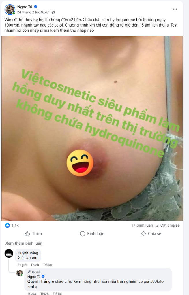 Bài viết Facebook - 1.1K lượt thích, 17 bình luận