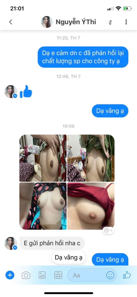 Tin nhắn phản hồi từ khách hàng 1